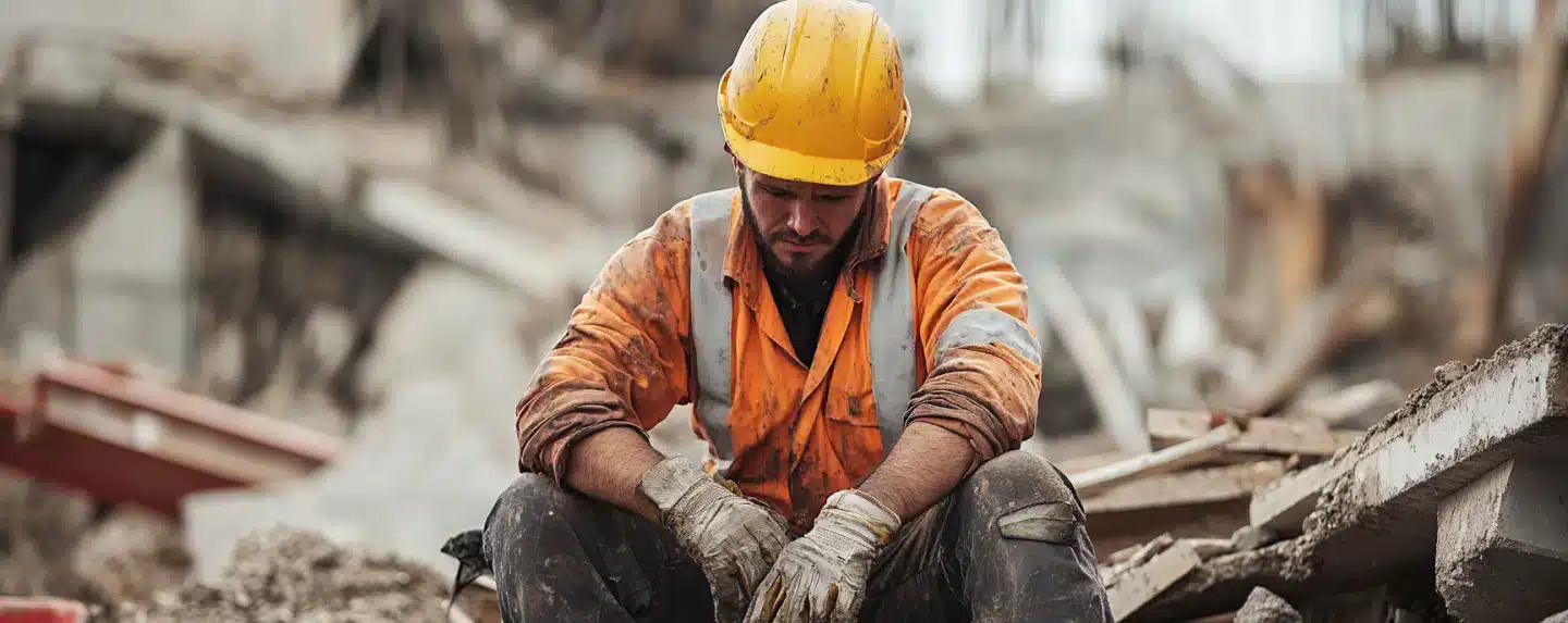 An injured construction worker.