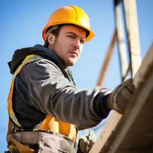 A worker on a construction site