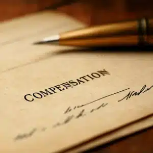 Compensation written on papers