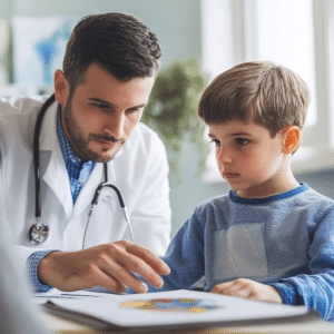 a child with his doctor